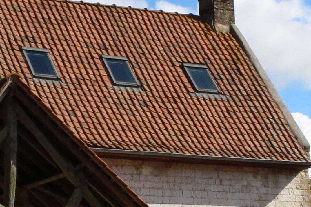 The roof of the old chapel, with its skylights